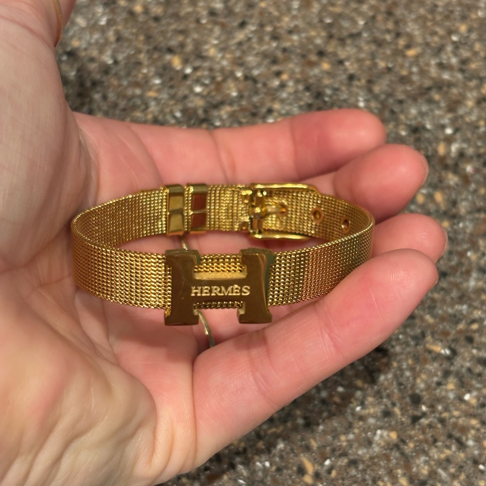 Hermes Gold Upcycled Mesh Bracelet